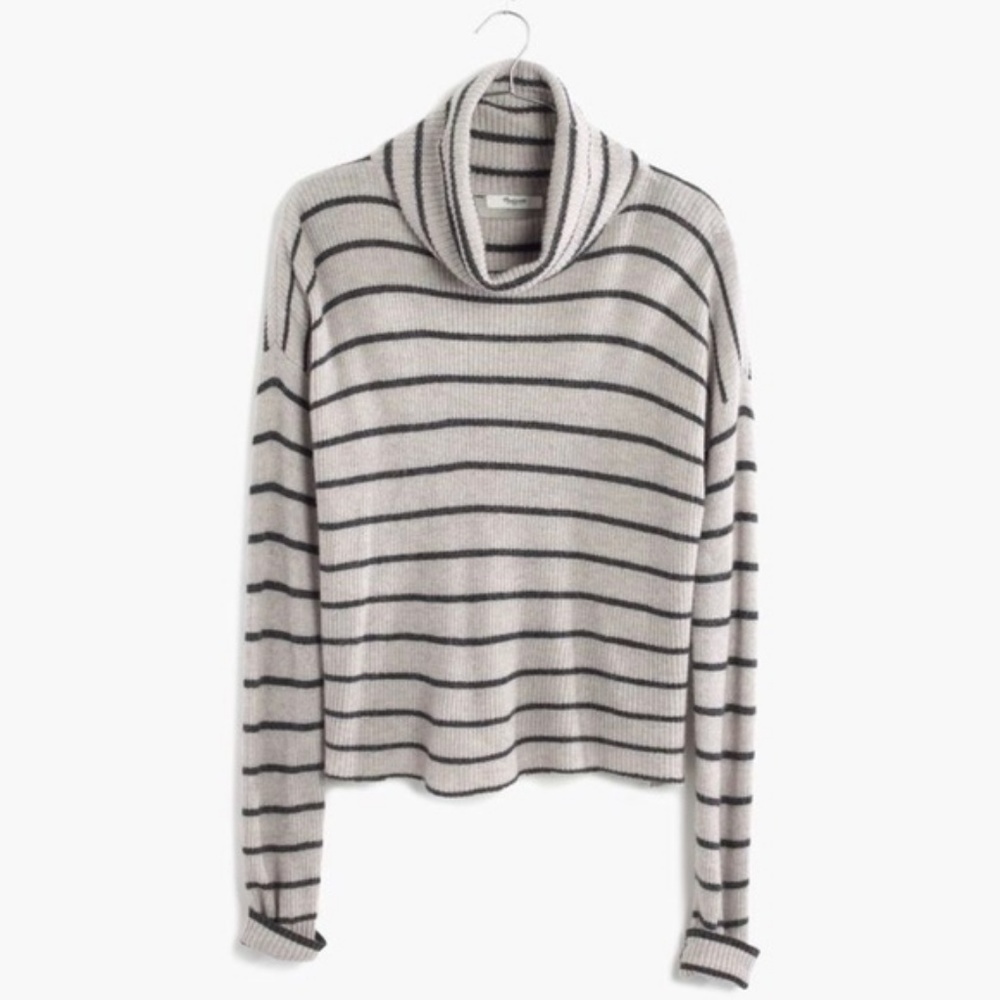 Madewell Ribbed Turtleneck Stripe Sweater